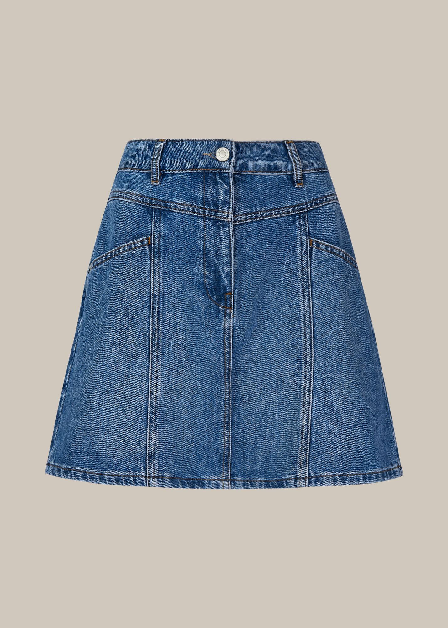 Seam Detail Denim Skirt | WHISTLES | Whistles UK