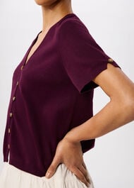 Short Sleeve Button Front Knit