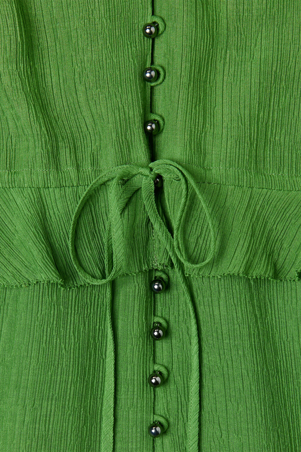 Green Frill Boho Midi Dress