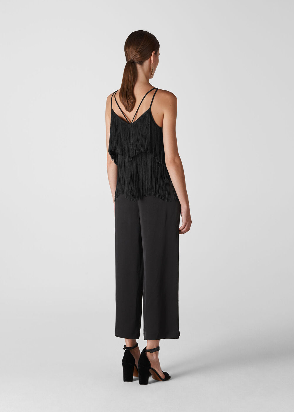 Evena Fringe Detail Cami Black