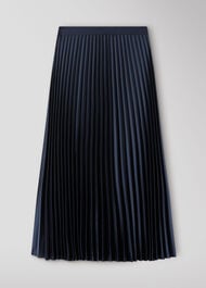 Satin Pleated Midi Skirt