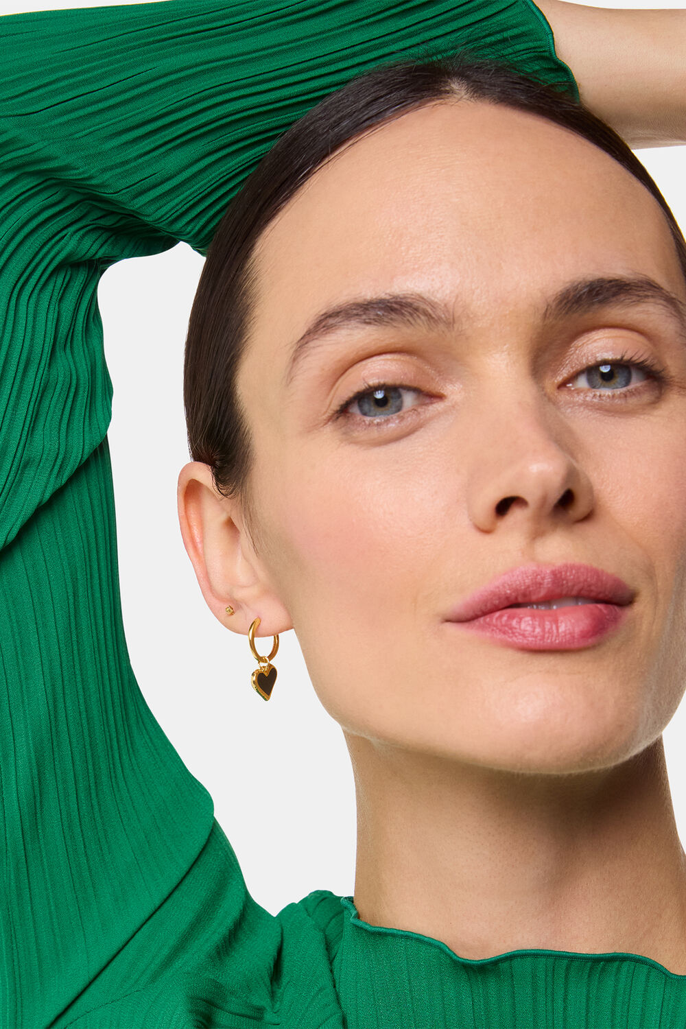 Enamel Heart Huggie Earring