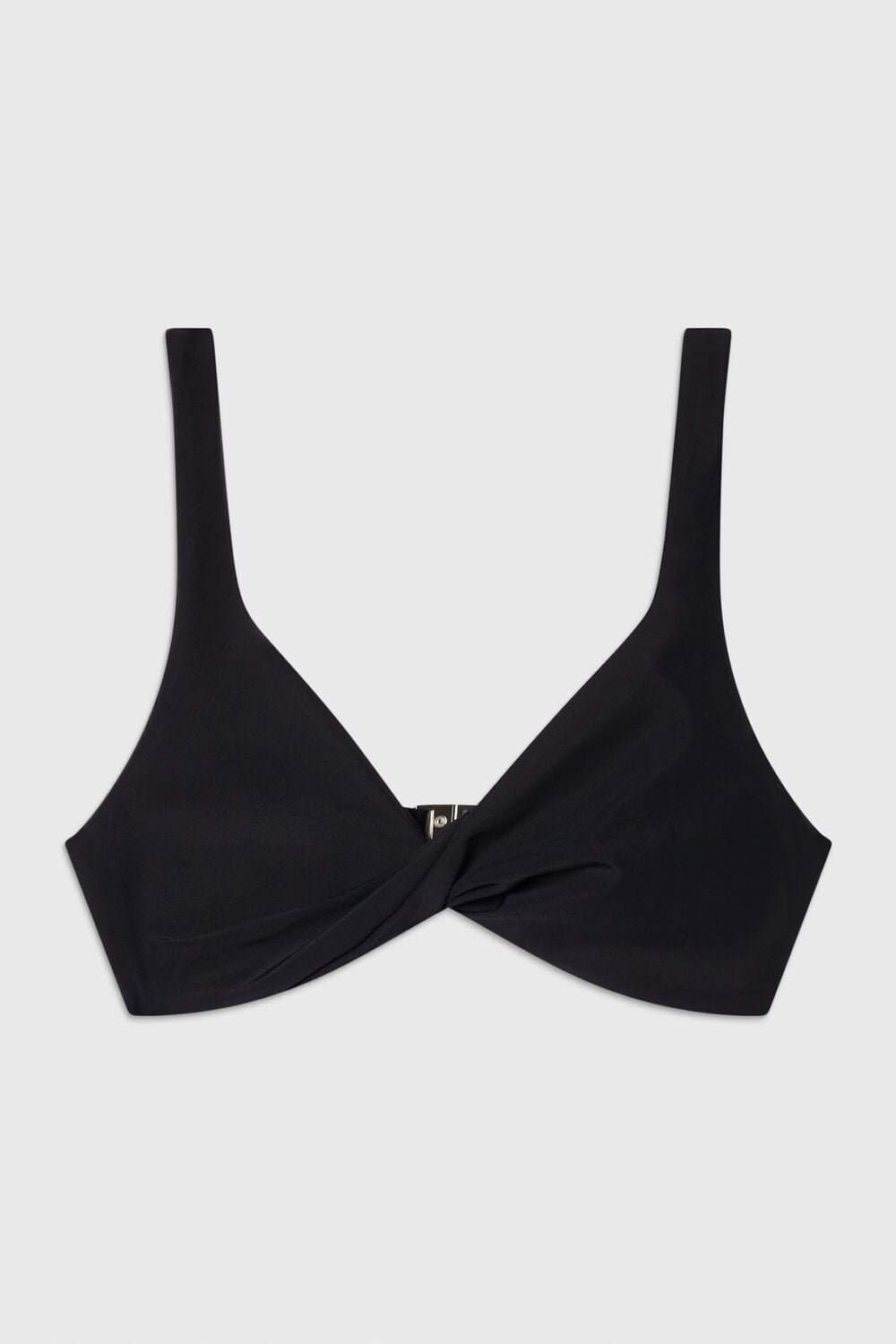 Black Twist Front Bikini Top