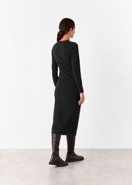 Gathered Side Midi Knit Dress