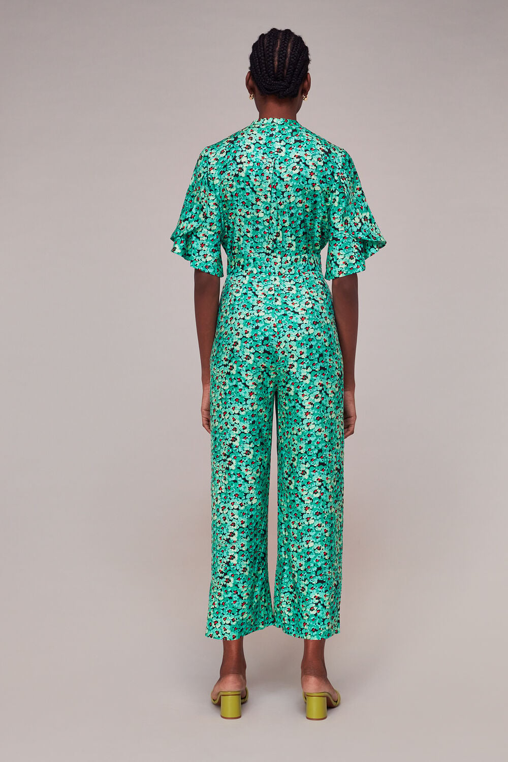 Green Pansy Meadow Jumpsuit