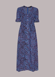 Animal Cheetah Shirred Dress