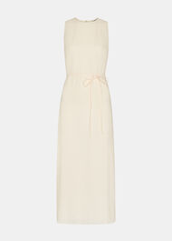 Linen Blend Cut Out Back Dress