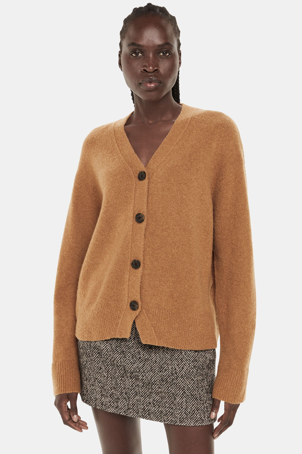 Textured Wool Mix Cardigan