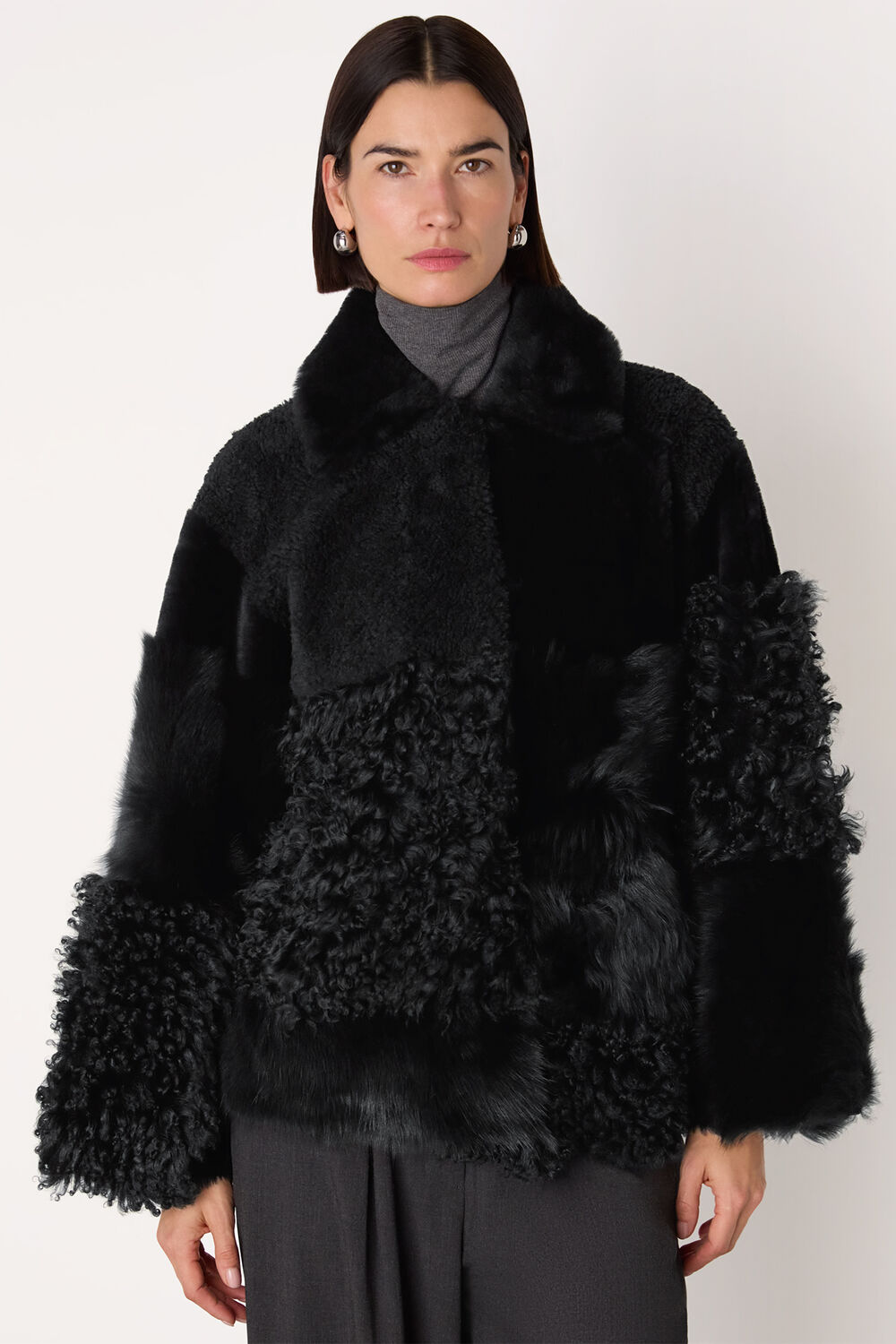 Black Hema Shearling Coat