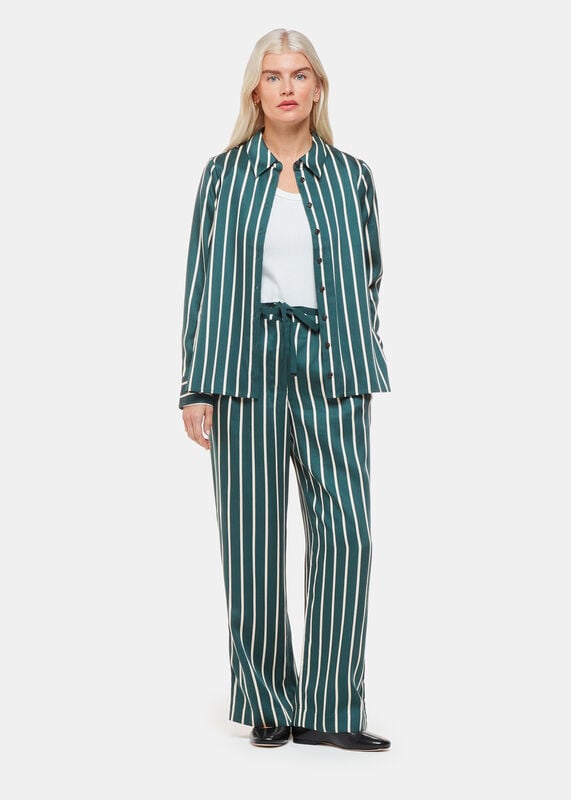 Green Petite Alex Stripe Pants&nbsp;