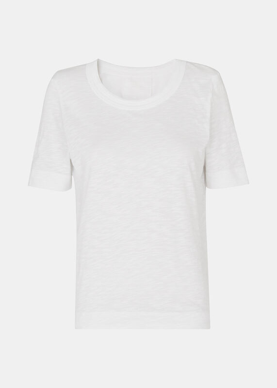 White Rosa Double Trim T-Shirt