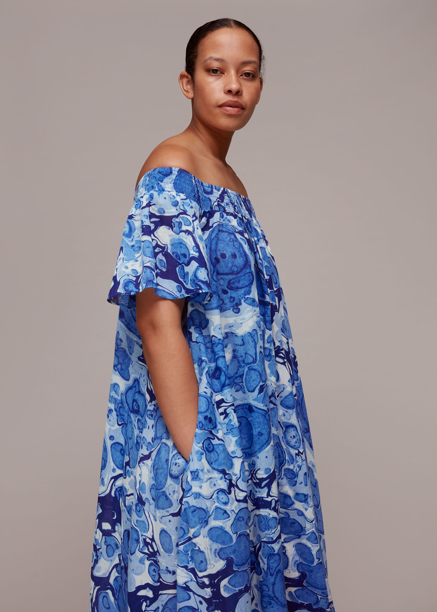 Blue beach cover up on sale