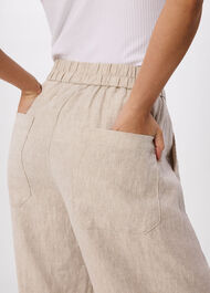 Petite Linen Barrel Leg Trouser