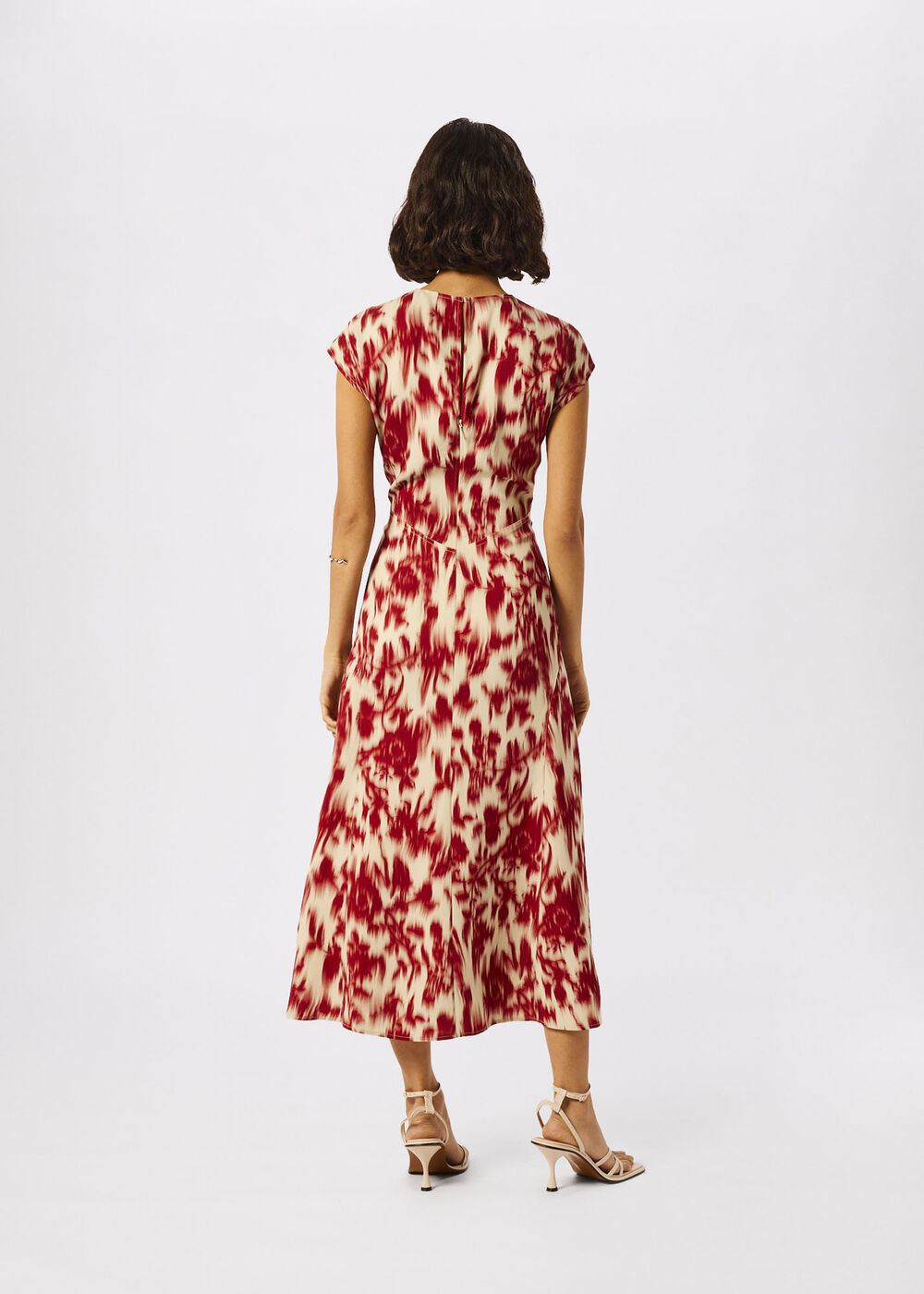 Petite Blurred Floral Crepe Dress