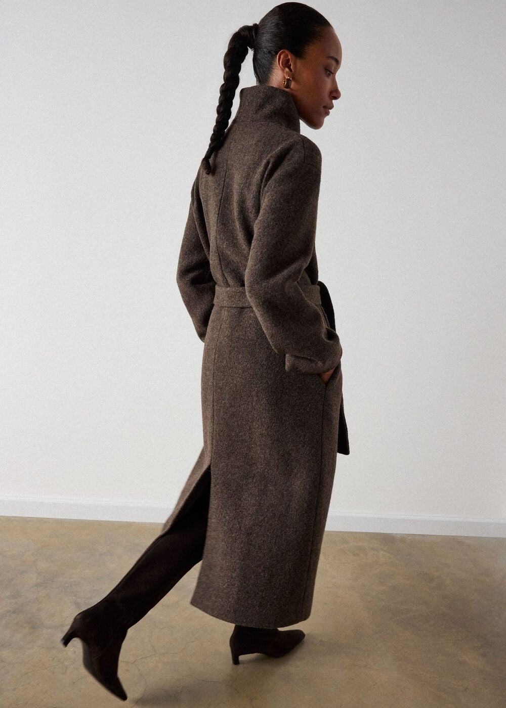 Petite Morgana Wool Funnel Wrap Coat