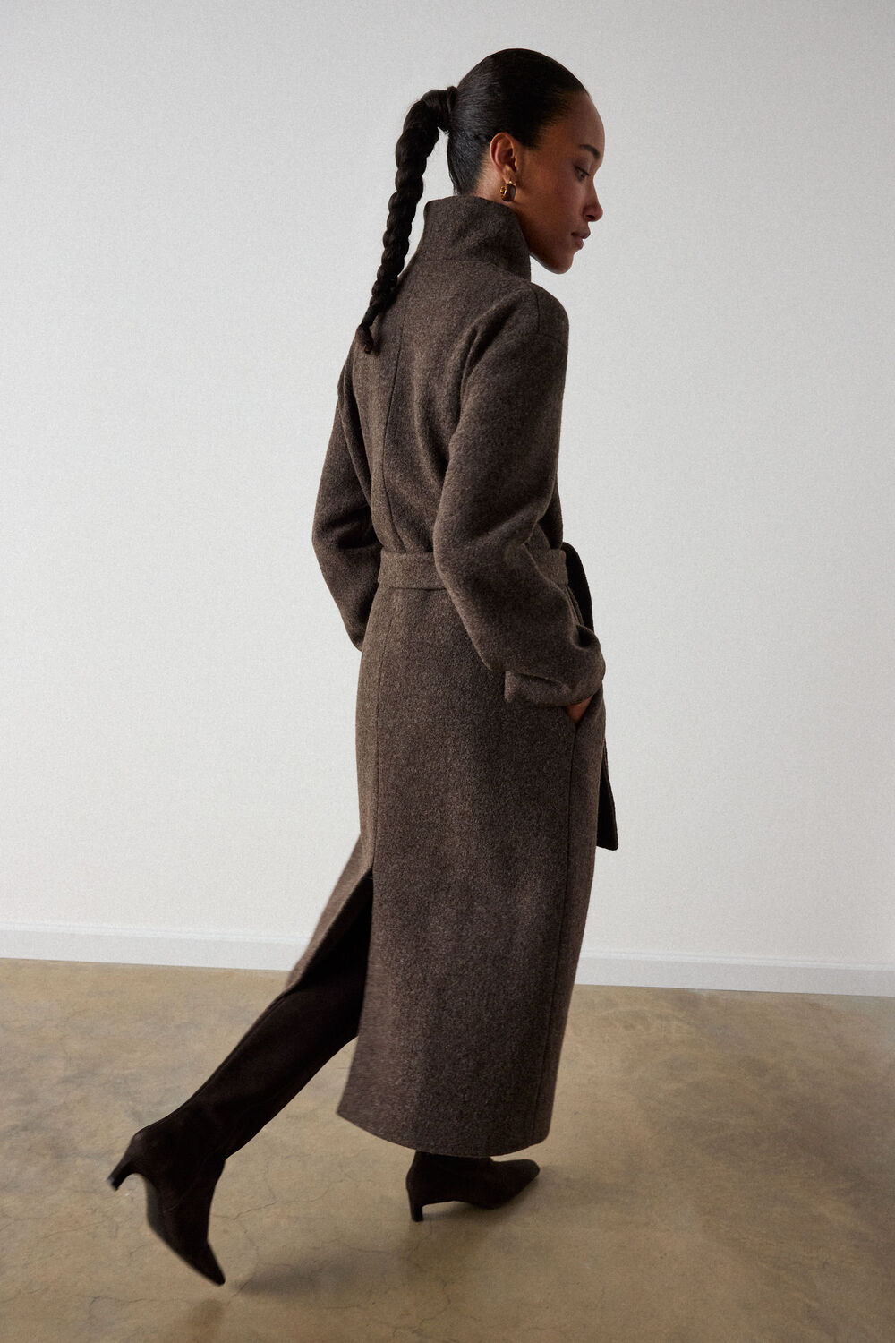 Petite Morgana Wool Funnel Wrap Coat