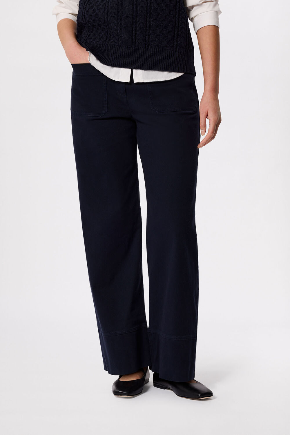 Wide Leg Casual Cotton Trouser