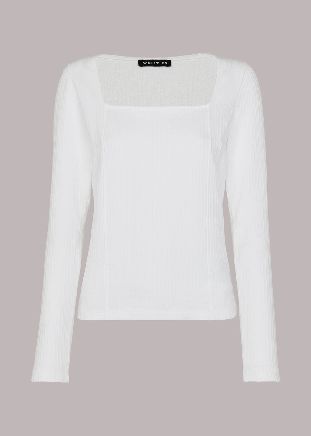 Square Neck Long Sleeve Rib
