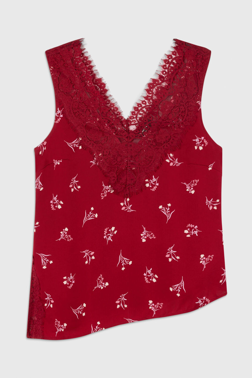 Floral Lace Trim Top
