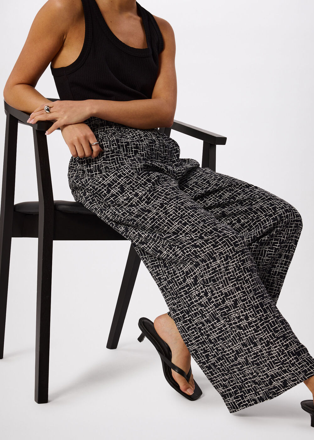 Petite Woven Grid Crop Trouser