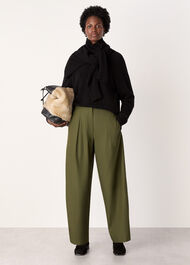 Pleat Front Barrel Trouser