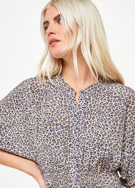 Petite Dashed Leopard Midi Dress