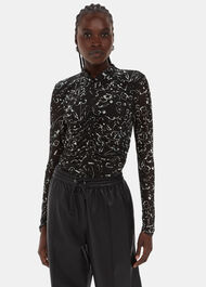 Scribble Bouquet Ruched Top