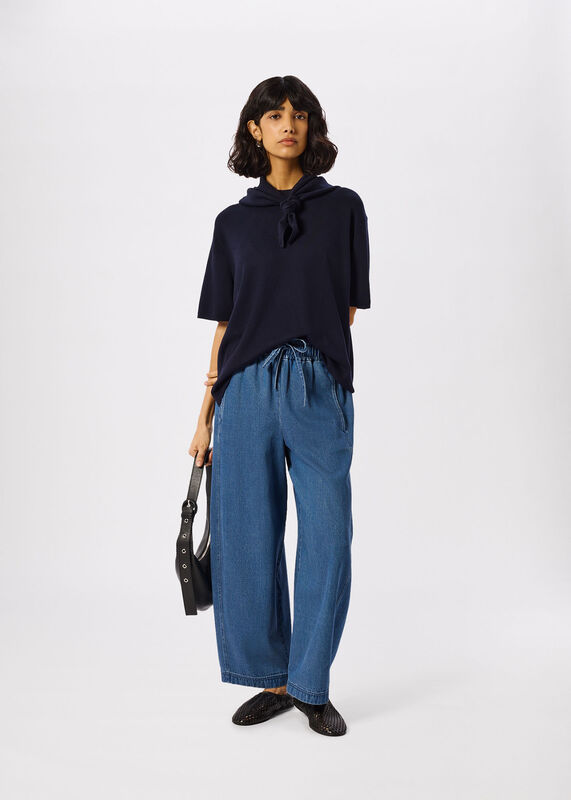 Casual Denim Barrel Trouser