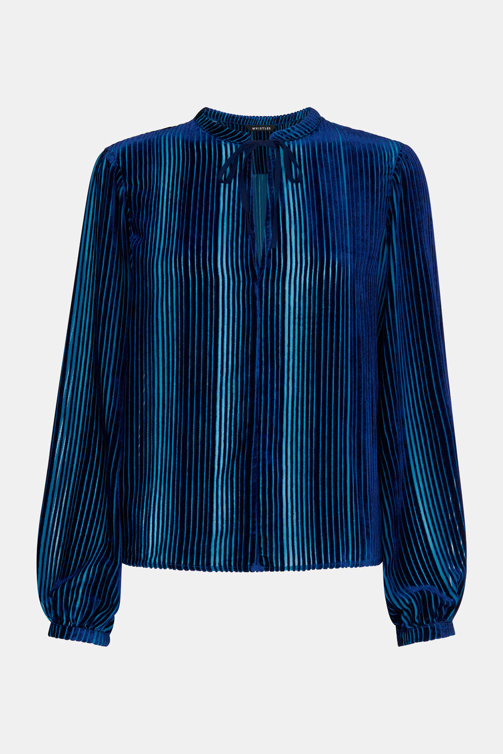 Devore Stripe Velvet Blouse