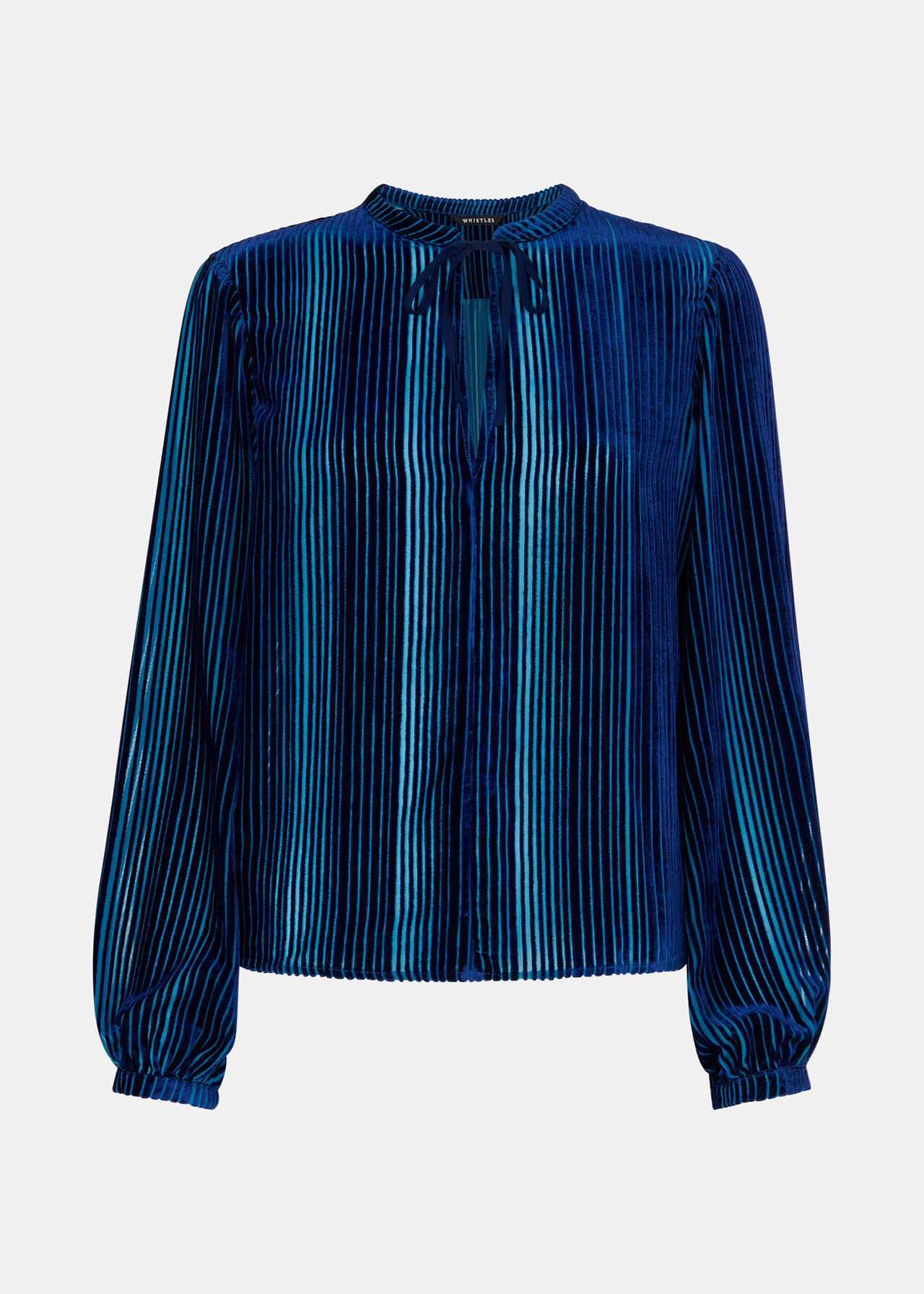 Devore Stripe Velvet Blouse