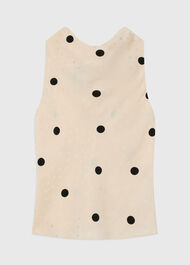 Jacquard Spot Satin Halterneck