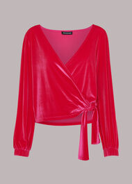 Velvet V Neck Wrap Top