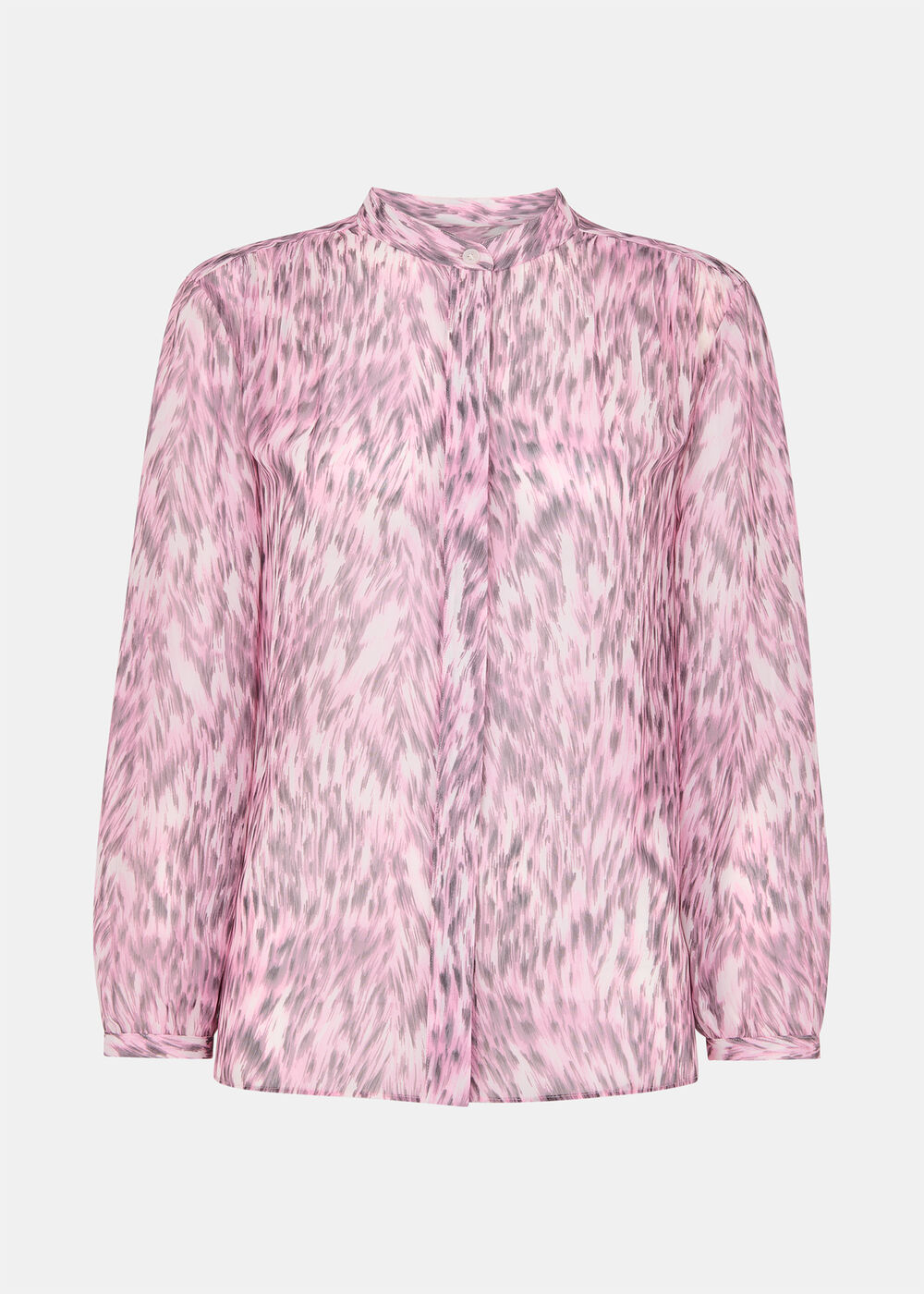 Petite Leopard Pleat Detail Shirt