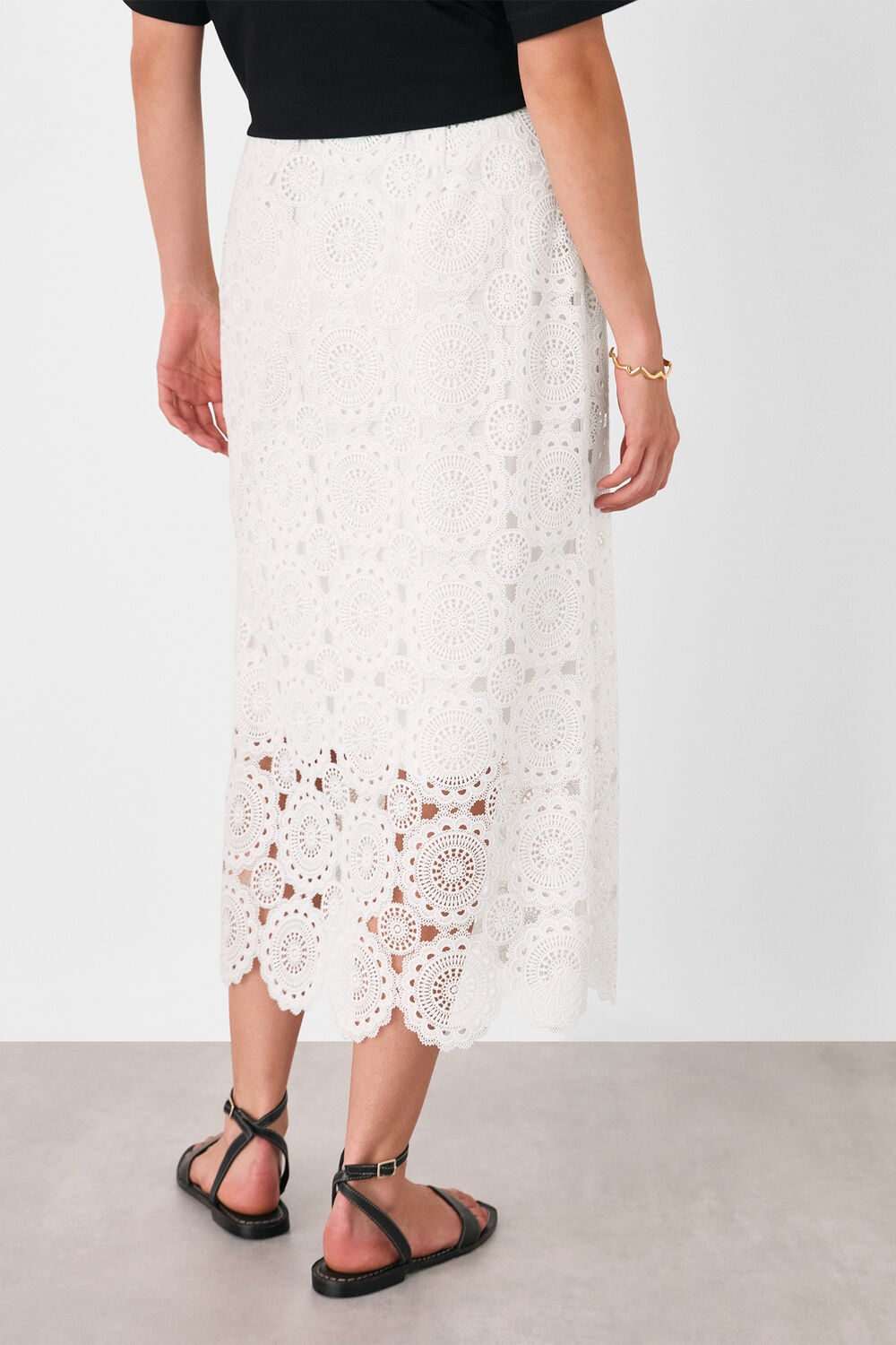 Lace Column Midi Skirt