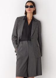Petite Herringbone Wool Blend Blazer