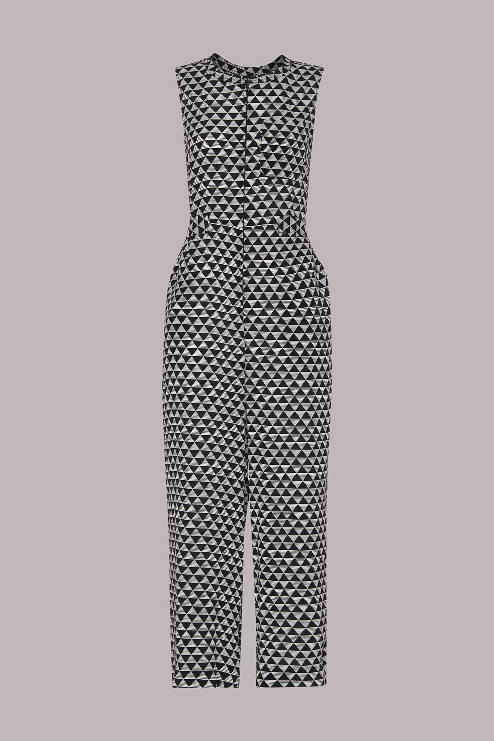 Black Triangle Checkerboard Jumpsuit