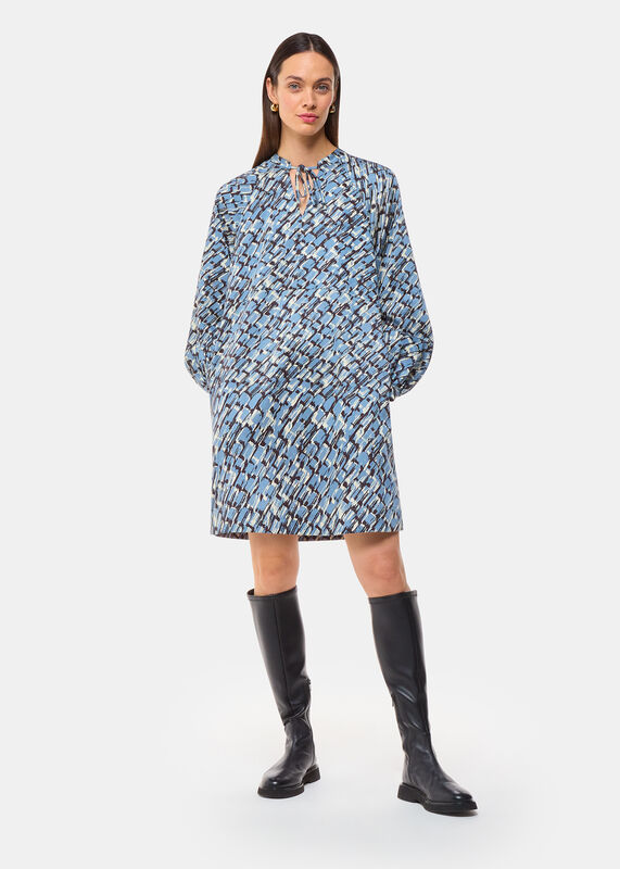 Blue Feathered Wing Marnie Dress