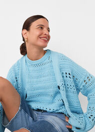Cotton Pointelle Cardigan