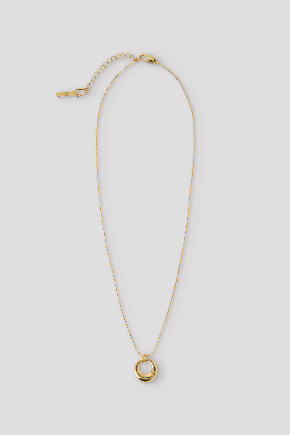 Gold Curved Pendant Necklace