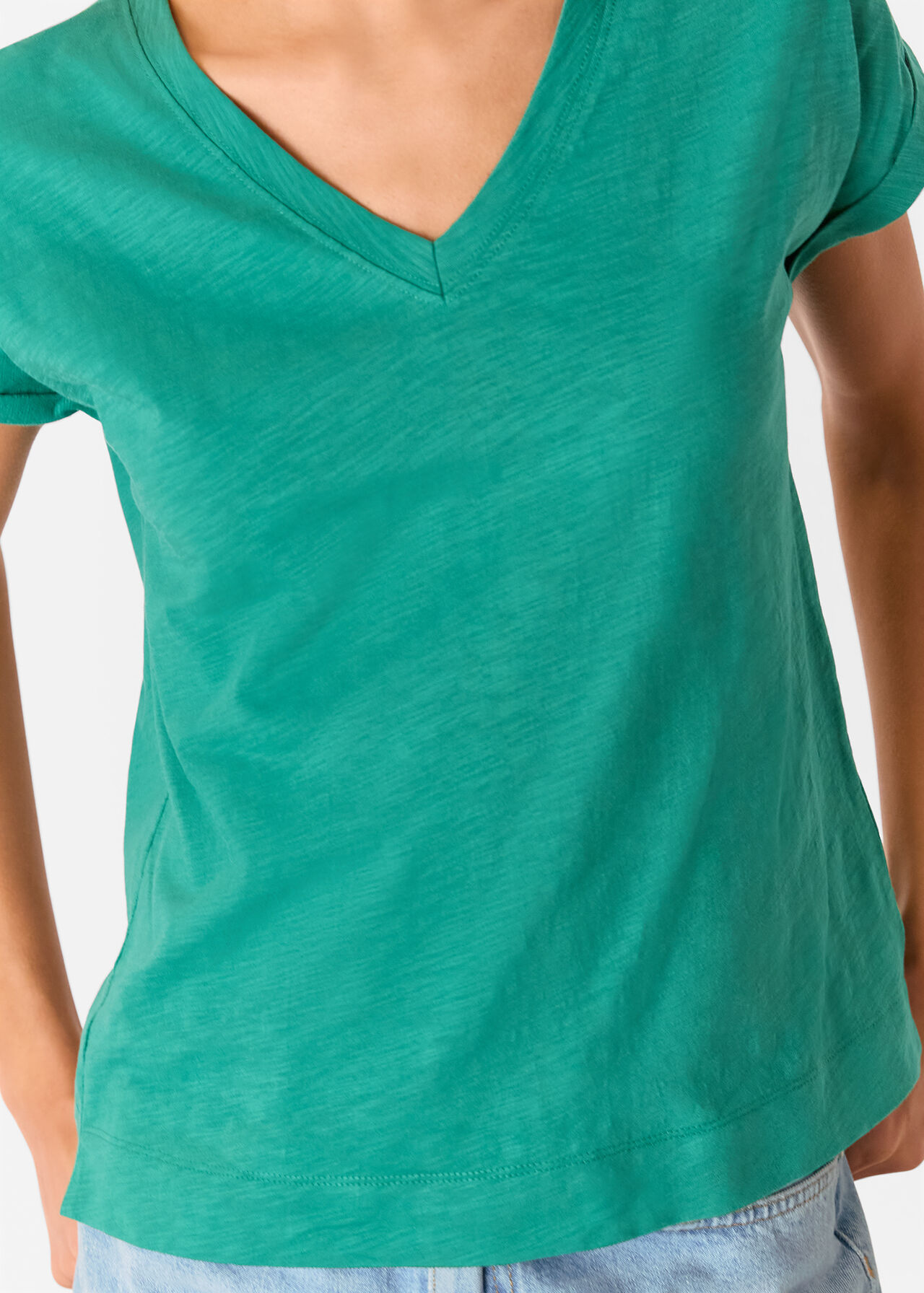 Willa V Neck Cap Sleeve Tee