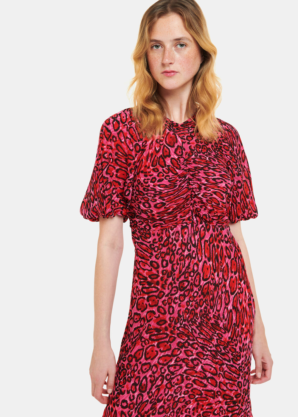 Waving Leopard Midi Dress