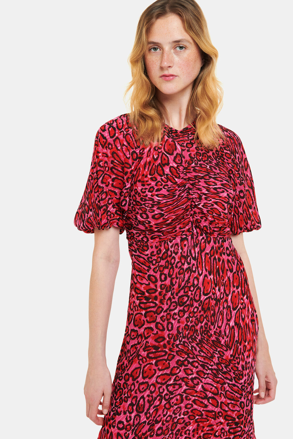 Waving Leopard Midi Dress