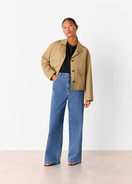 Petite Short Cotton Trench Jacket