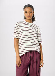 Fine Knit Stripe T-Shirt