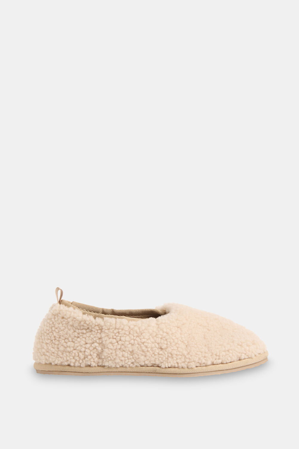 Neutral Shearling Ballet Slipper