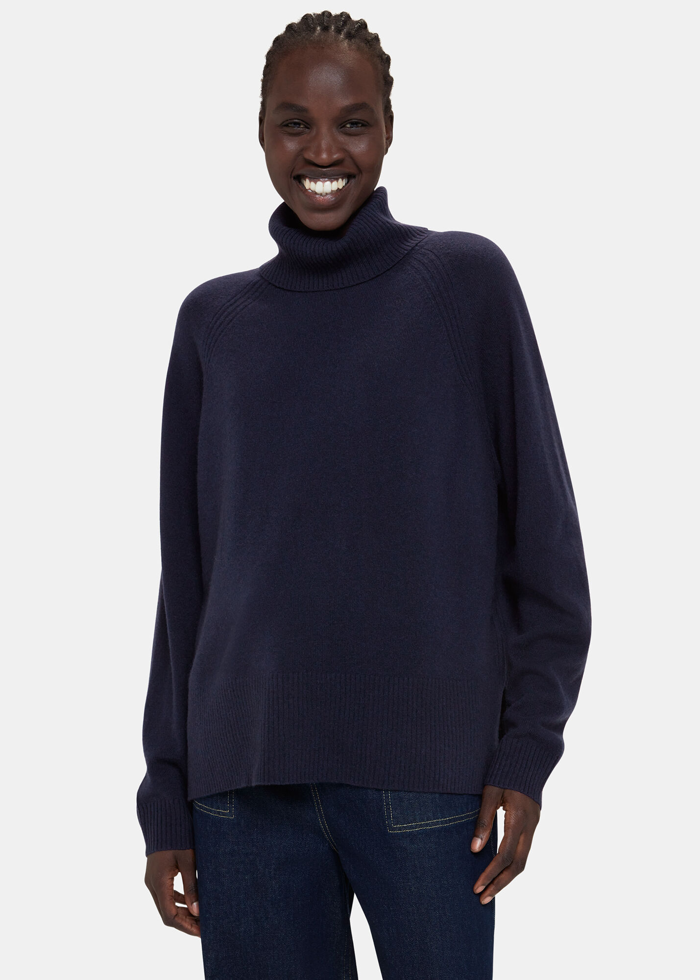 Womens navy sale cashmere jumper