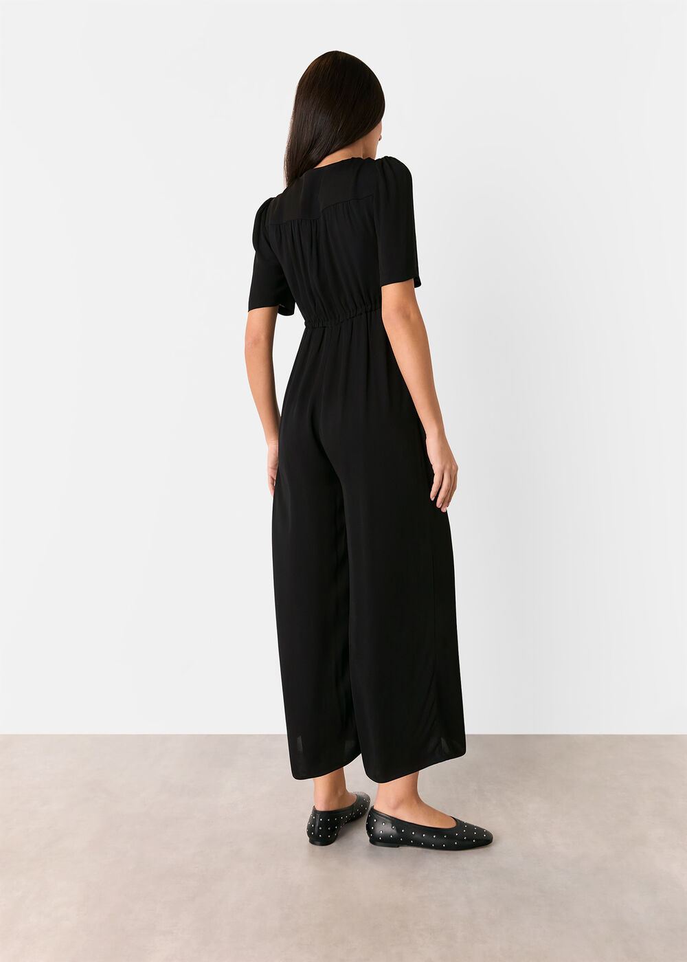Short Sleeve Tie Jumpsuit