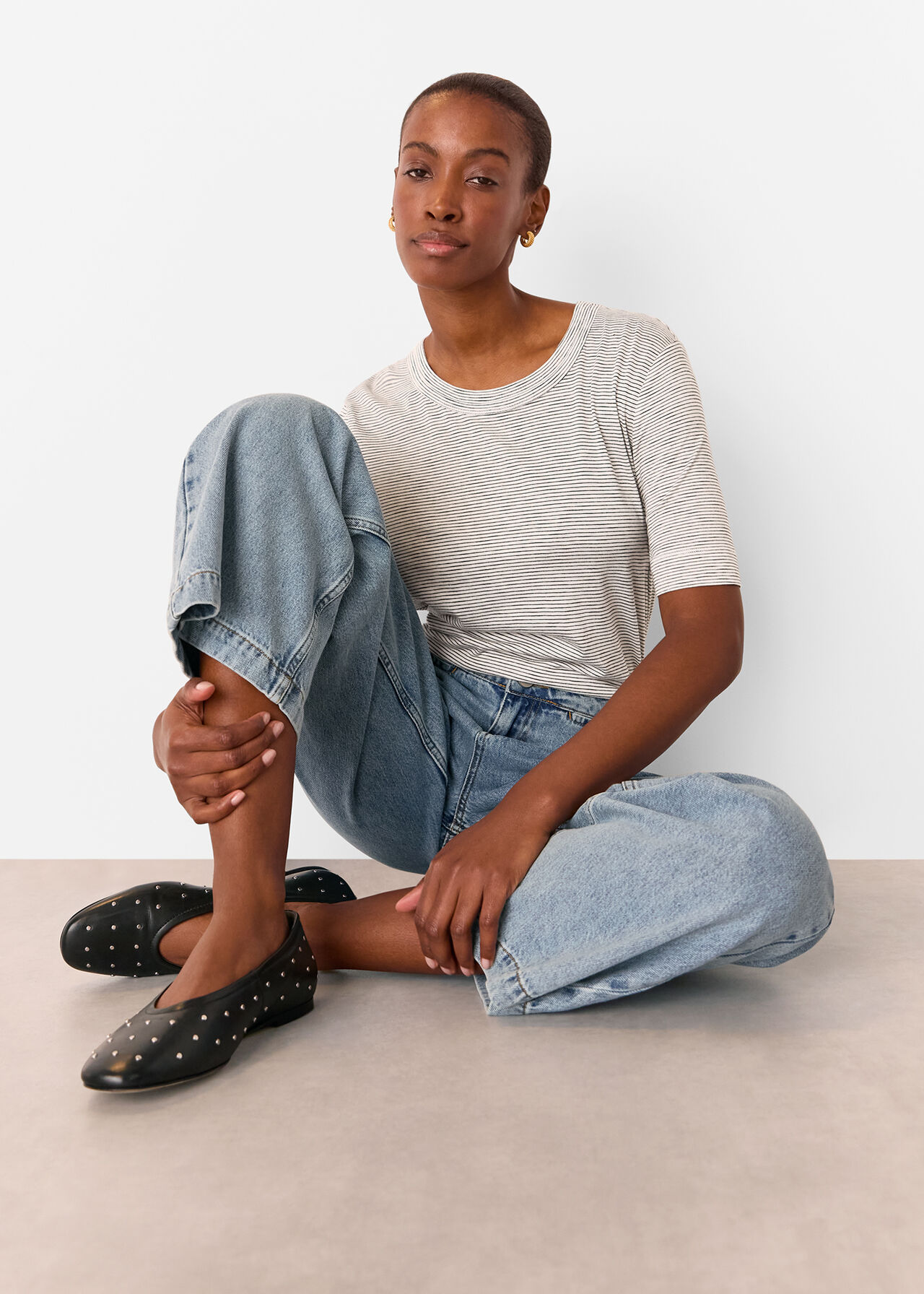 Rosa Double Trim Stripe TShirt