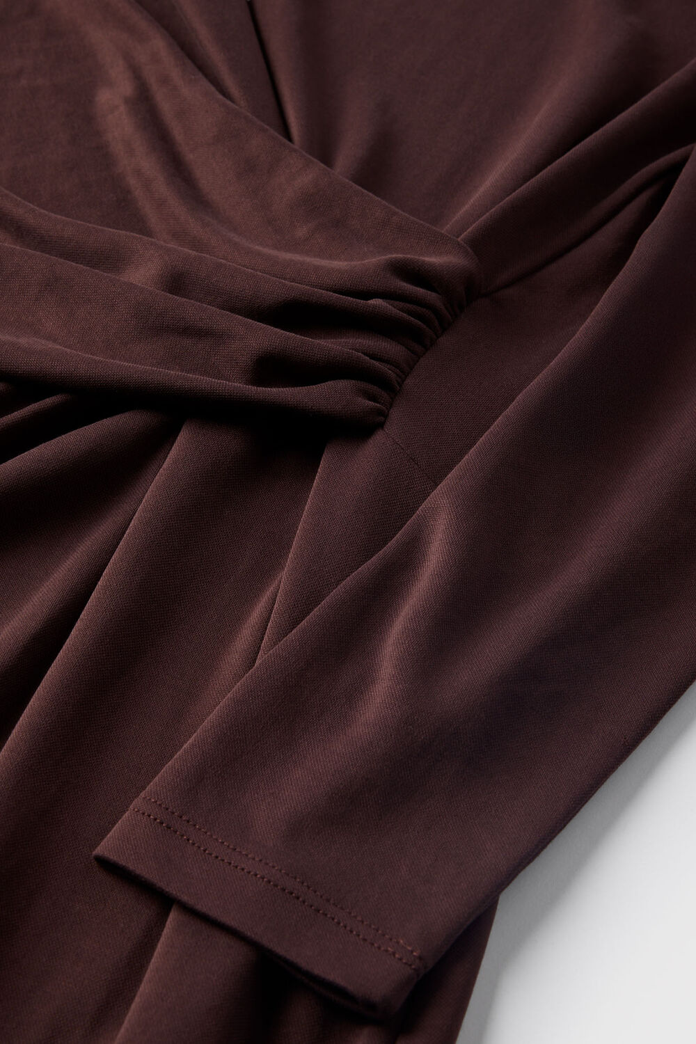 Chocolate Petite Ruched Detail Midi Dress