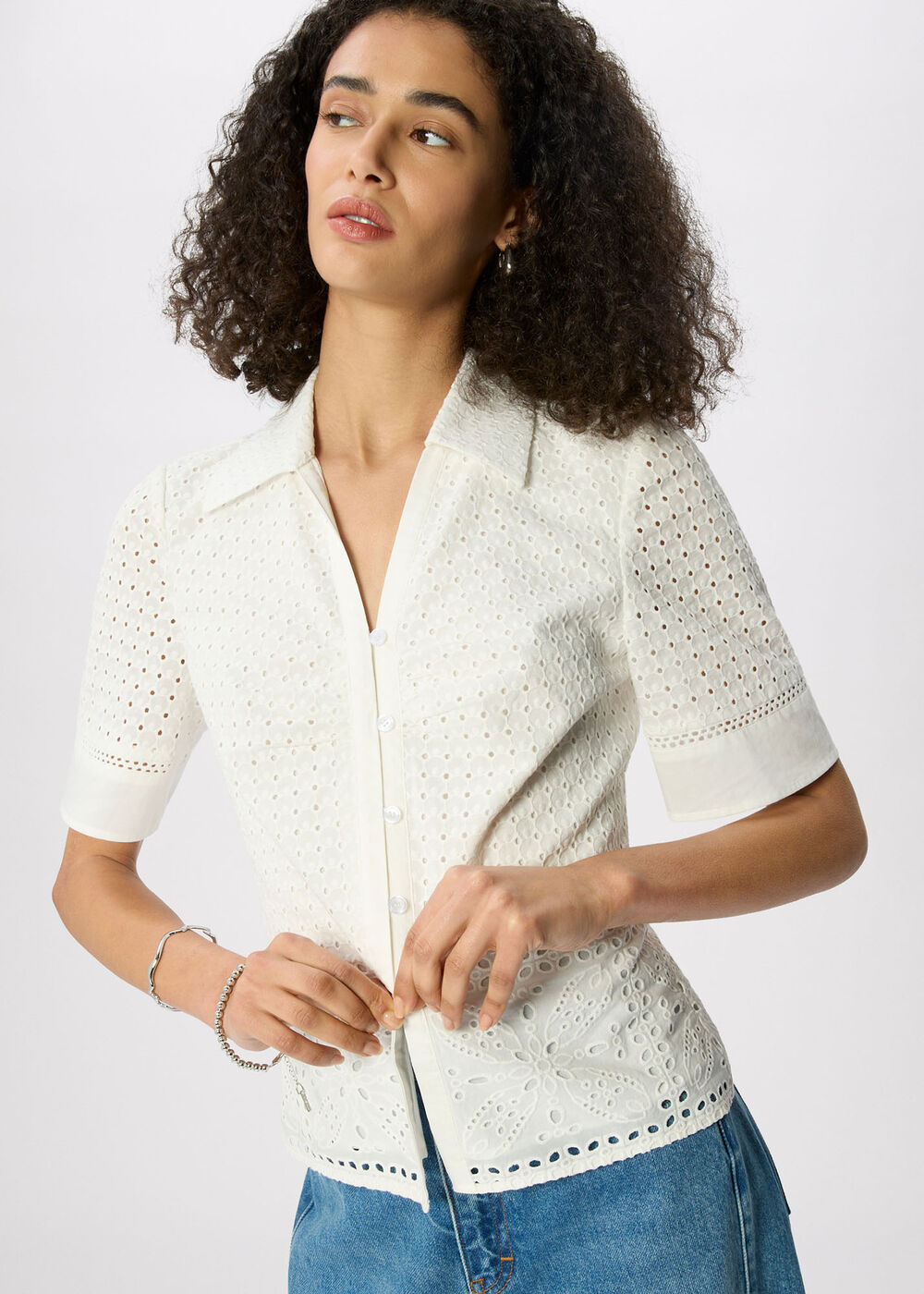 Cotton Broderie Shirt